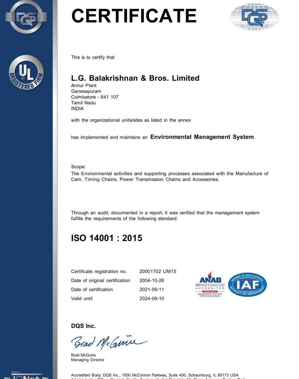 Corporate- EMS ISO 14001-2015