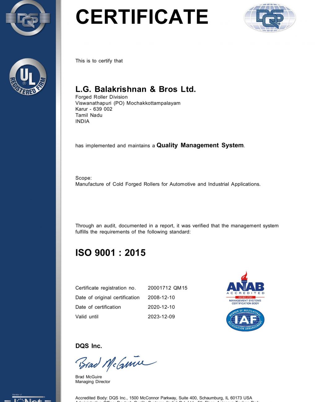 FRD ISO 9001 2015