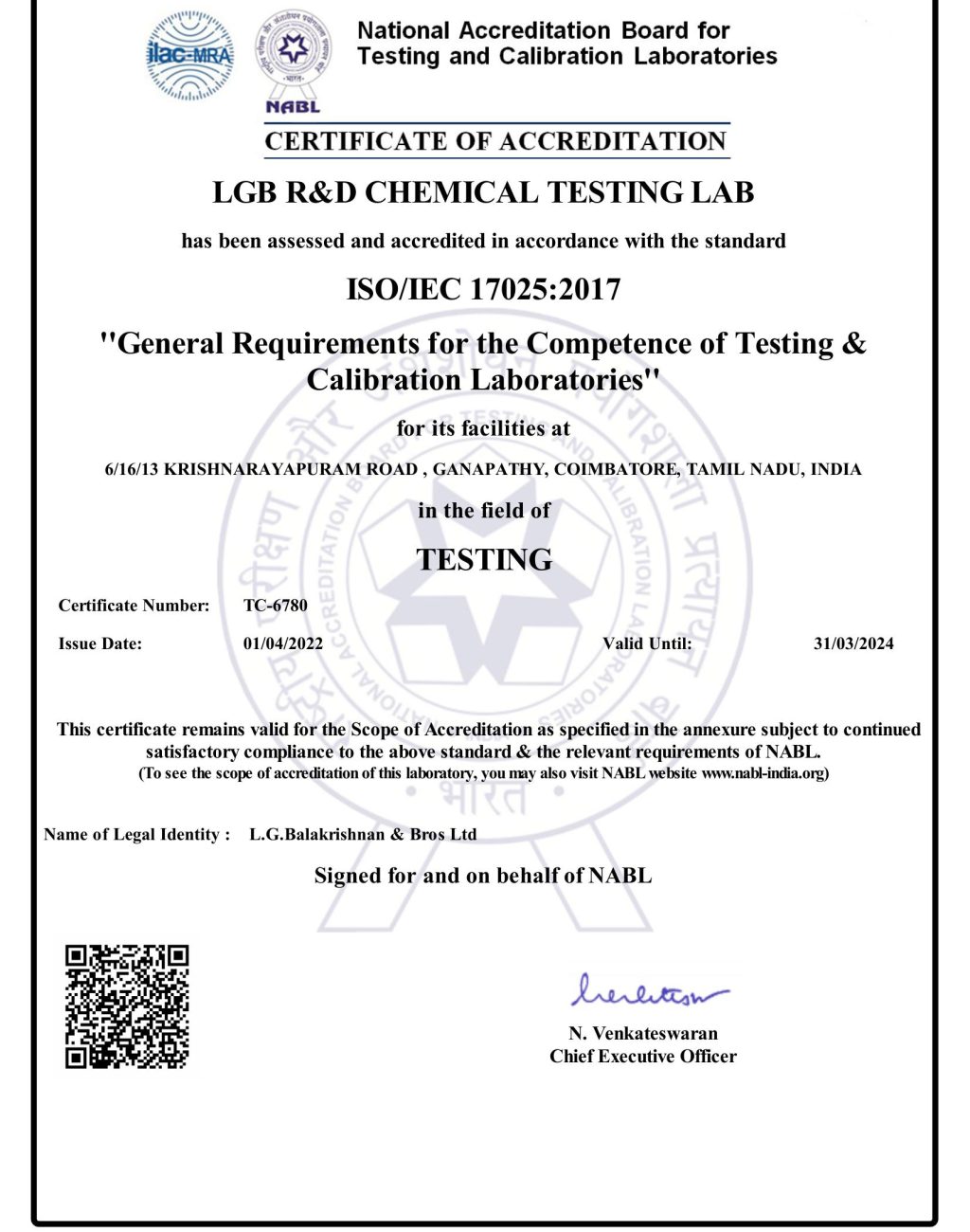 R&D CHEMICAL TESTING LAB