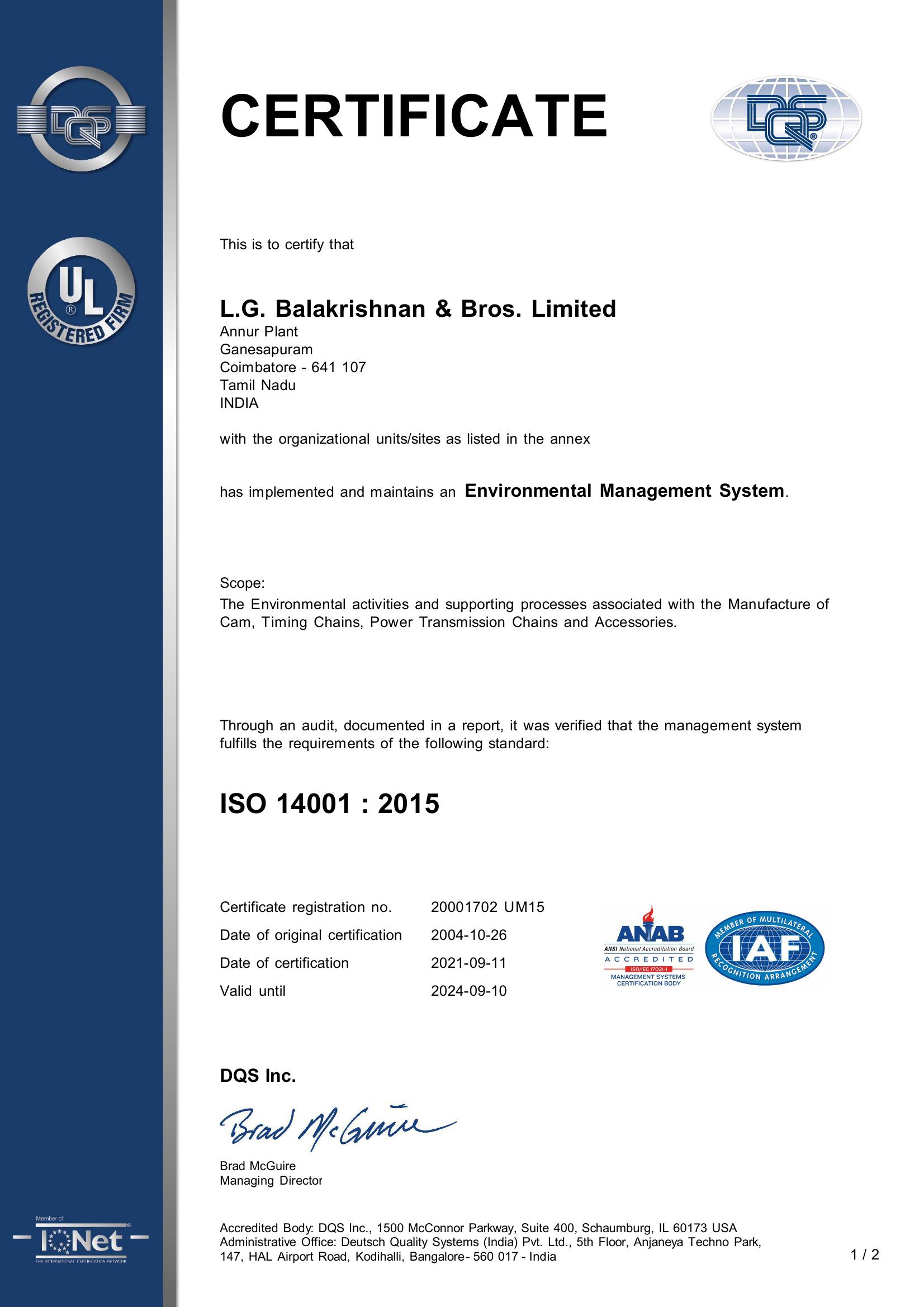 Corporate- EMS ISO 14001-2015