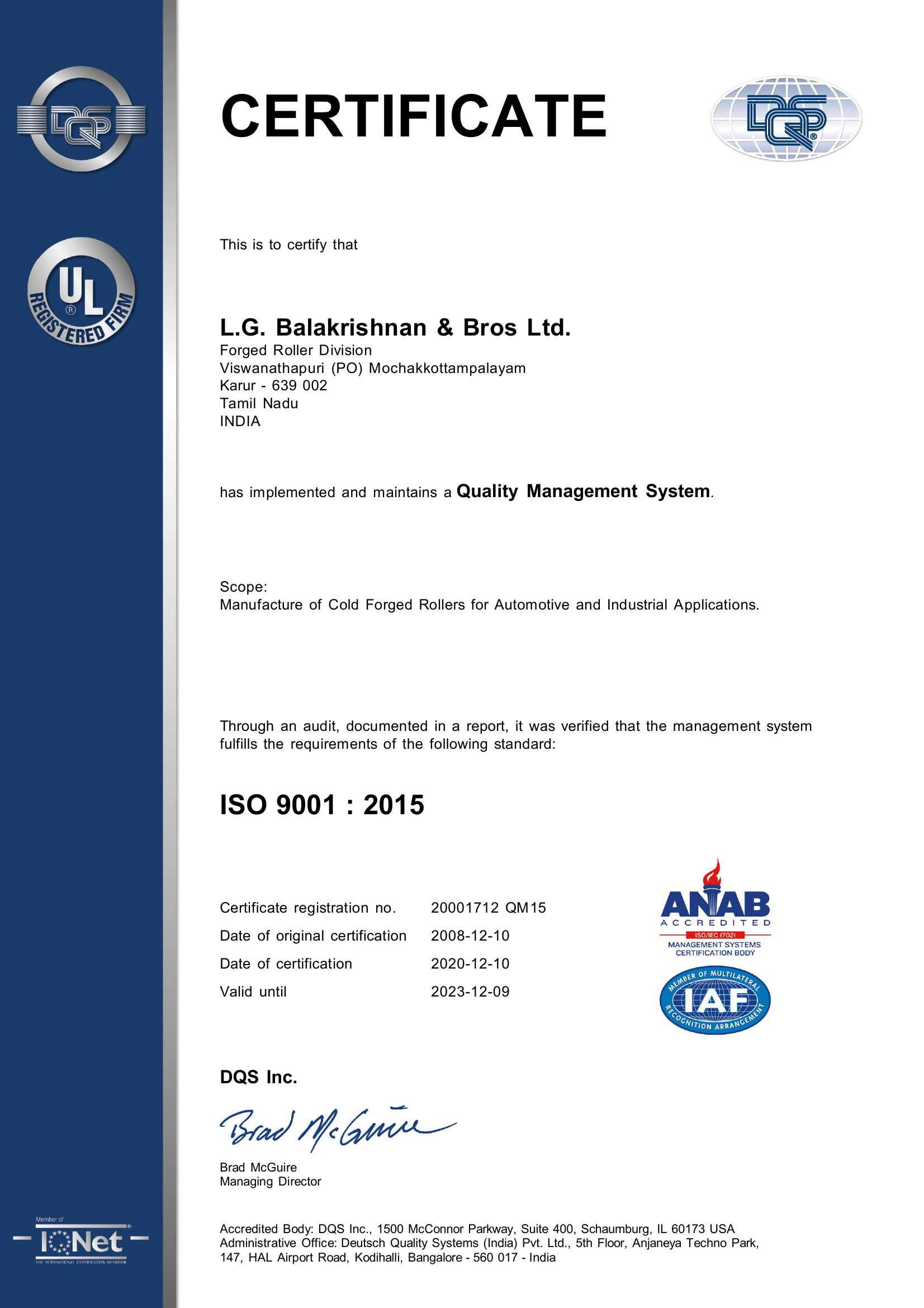 FRD ISO 9001 2015