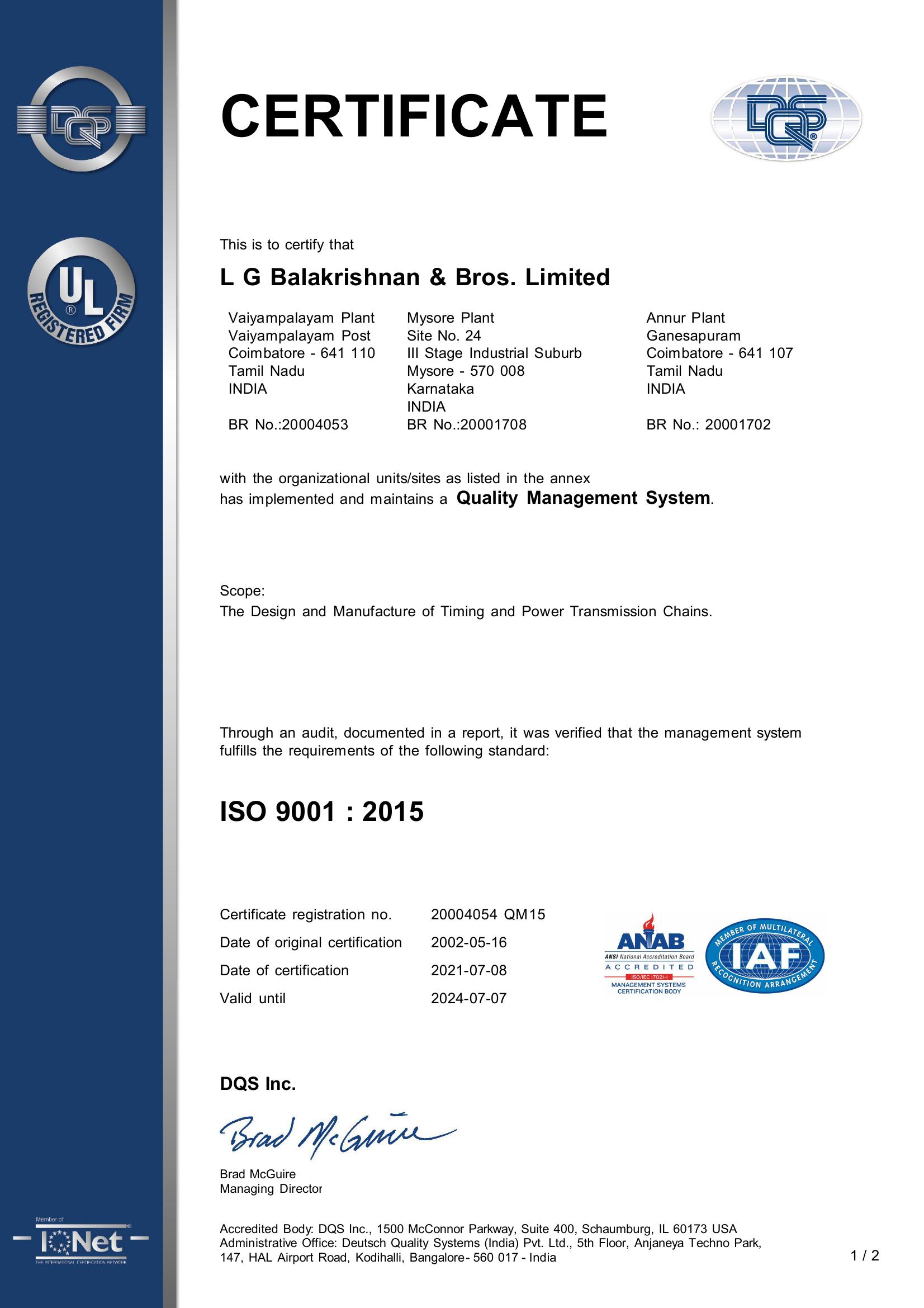 LGB Corporate ISO 9001 2015